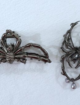 2x Haarclips | Haarklammern Spinne, Metall, Halloween, Goth ✮NEU✮ - Dresden