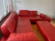 Leder Couch mit Hocker W. Schillig - Bad Wurzach