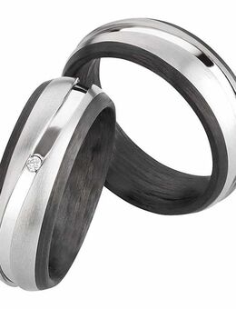 Elegante Carbon-Titan-Ringe AB3850-AB3851 mit Diamant - Aholming