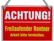 Witziges Hängeschild Achtung freilaufender Rentner Ruhestand Rentnerin Senioren - Hamburg