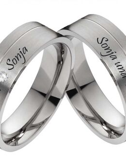 Massive Titanringe T073 mit Zirkonia oder Diamant - Aholming