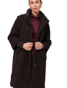 Zero Fellimitatmantel zero Damen Teddymantel mit Stehkragen