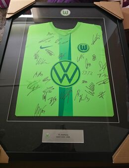 Originaltrikot mit Original Unterschriften im Bilderrahmen - Sagard
