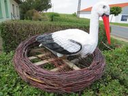 Großes Storchennest mit 1 Storch groß NEU Gartendeko dekofigur - Hergisdorf