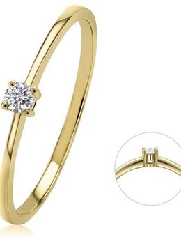 ONE ELEMENT Diamantring 0,07 ct Diamant Brillant Ring aus 585 Gelbgold, Damen Gold Schmuck