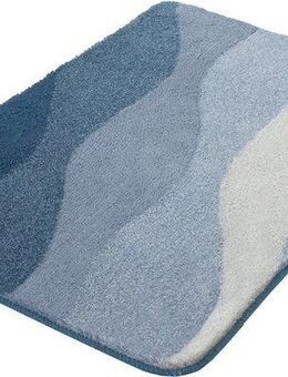 Kleine Wolke Badematte Malena, Höhe 20 mm, rutschhemmend beschichtet, fußbodenheizungsgeeignet, Polyacryl, rechteckig, Badteppich, modernes Wellen Design, Farbverlauf, waschbar