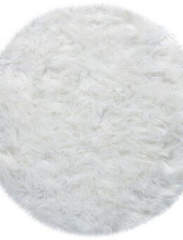 Paco Home Fellteppich Playa 960, rund, Höhe: 64 mm, Kunstfell, Flokati-Optik, Hochflor, weich und flauschig, Uni-Farben