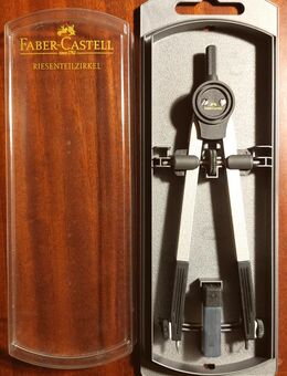 Faber-Castell Riesenteilzirkel – gebraucht, schwarz, mit Originalbox und Zubehör, voll funktionsfähig, guter Zustand. - Schwabach