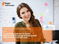 Projektmitarbeiter/-in Duale Master-Studiengänge Schwerpunkt: Öffentlichkeitsarbeit und Marketing (m/w/d) - Frankfurt (Main)