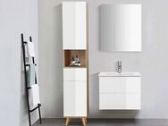 welltime Waschtisch Lund Badmöbel Schrank Unterschrank mit Becken (Set), Waschplatz mit 2 Auszügen und Waschbecken Breite 60cm