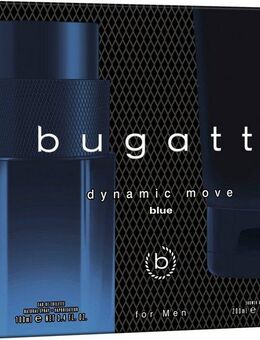 bugatti Eau de Toilette BUGATTI Dynamic Move Blue for him GP EdT 100ml + 200 ml SG, 2-tlg., Herrenduft-Set mit aromatischer, aquatischer und holziger Note.