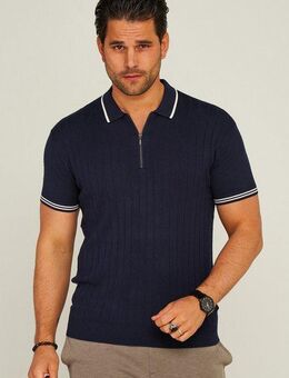 behype Poloshirt ZIP KNIT-POLO mit Reißverschluss