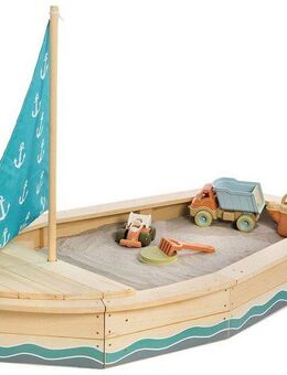 MUDDY BUDDY® Sandkasten Anchor Lover, natur - petrolblau, FSC® - schützt Wald - weltweit