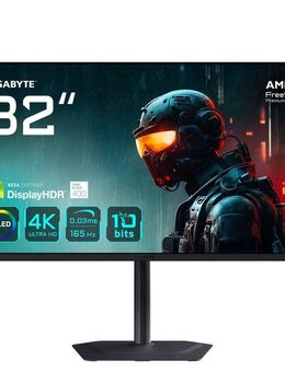 Gigabyte MO32U Gaming-Monitor (80 cm/32 ", 3840 x 2160 px, UHD, 0,03 ms Reaktionszeit, 165 Hz, dreh-, neig-,schwenk-, höhenverstellbar, Lautsprecher)