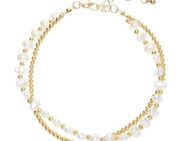 LASCANA Fußkette, mit Süßwasserperlen-Imitaten, Fußkettchen-Armband, Fußketten Set