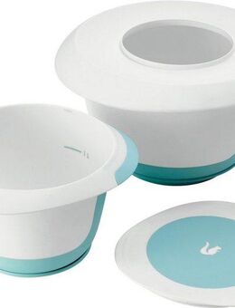 keeeper Rührschüssel marla, Kunststoff, (Set, 4-tlg), 4-in1, mit Spritzschutz, Teigschaber, Saugnapf, Anti-Rutsch-Oberfläche