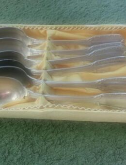 6 Kaffeelöffel Boulenger silber versilbert Löffel Vintage Retro zus. 12,- - Flensburg