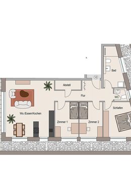 Whg. 10 - Sahnestück - 4.-Zi-Penthouse-Whg. mit Südwestausrichtung und großer Dachterrasse (barrierefrei) - Neckarwestheim
