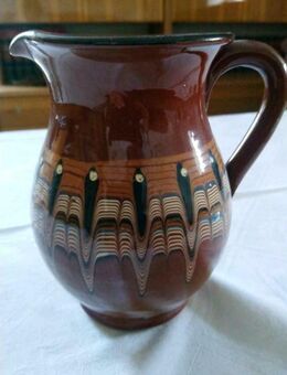 Keramik Krug DDR Bulgarische Volkskunst Dekor Pfauenauge 16 cm - Naumburg (Saale)