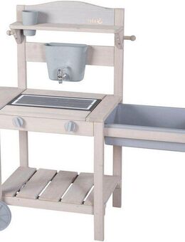 roba® Outdoor-Spielküche Mobile Matschküche BBQ, aus Holz Holz, FSC® - schützt Wald