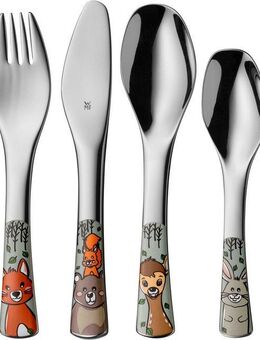 WMF Kinderbesteck Waldfreunde (4-tlg), 1 Personen, Cromargan® Edelstahl Rostfrei 18/10, ab 3 Jahren, hygienisch, säurefest