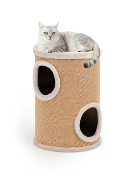 Lionto Kratztonne mit Jute, beige - H 50 x L 36 x B 36 cm