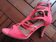 Damen-Sandalette In Tomatenrot, Größe 41. 10 cm Absatz - Mülheim (Ruhr) Zentrum