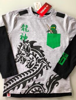 Jungen Bluse Ninjago Ninja Lego Langarm mit Klettverschluss LEGO Ninjago Langarmshirt für Jungen 2-teilig Longsleeves Verkleidung Fasching Langärmelige Langarm 100% Baumwolle, Gr. 98/104 - Albstadt