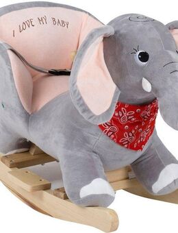 BabyGo Schaukeltier Rocker Elefant, mit Kufen und Griffen aus Birkenholz