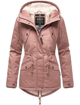 Marikoo Winterjacke Manolya stylischer Kurzmantel mit weichem Teddyfell-Futter