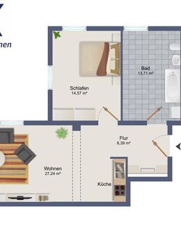 geräumige 2-Zimmerwohnung in ruhiger Wohnlage - Stralsund