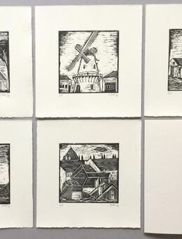 Originalgrafik v. LUTZ ANDERS, "Mappe BORNHOLM", 5 Linolschnitte 2018!! - Berlin