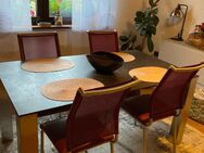 Esszimmertisch mit vier Lederstühlen von Mondo - Rheinbrohl