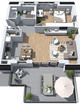 Penthouse-Wohnung mit Dachterrasse und zusätzlicher Stauraum-Speicherfläche - Wiesbaden