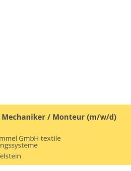 Elektriker / Mechaniker / Monteur (m/w/d) - Bad Staffelstein