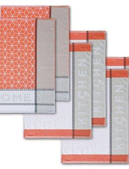 Dyckhoff Geschirrtuch HOME / KITCHEN, Maße je Tuch ca. 50x70 cm, (Set, 6-tlg), mit zwei verschiedenen Motiven