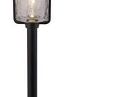 näve LED Solarleuchte Simon, Tageslichtsensor, LED fest integriert, Warmweiß, Spieß schwarz, strukturierter Glasschirm, H: 54,7cm, Dämmerungssensor