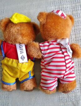 2 AGFA-Plüsch-Werbe-Teddys,je ca. 15 cm,Alt - Linnich
