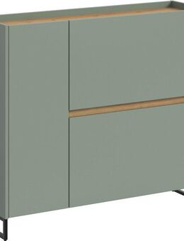 INOSIGN Schuhschrank EVRID, Breite 110cm, 1 Tür, 2 Schuhwalzen, inkl. Metall-Kufenfüße (1-St., individuell mit anderen Artikel der Serie EVRID erweiterbar) Schuhkommode, Kommode, Sideboard, Garderobenschrank, Flurkommode