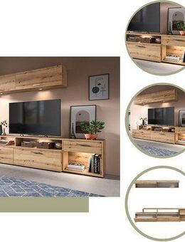 INOSIGN Wohnwand Rotu, Breite 247 cm, bestehend aus: Lowboard und Hängeschrank, Wohnkombination, Mediawand, Anbauwand, Wohnzimmer Set