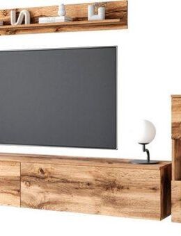 INOSIGN Wohnwand PARIS, Vitrine Türanschlag links/rechts wechselbar, (Komplett-Set, 4-St), grifflose Design, stehend und hängend montierbar