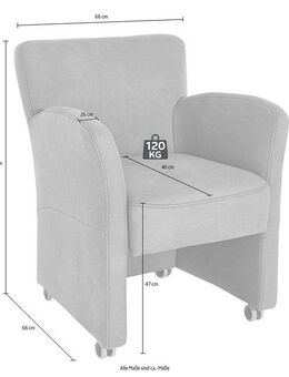 exxpo - sofa fashion Sessel Intenso, Loungesessel, modern, wahlweise in Leder oder Textil, hohe Bodenfreiheit, frei im Raum stellbar, hoher Sitzkomfort