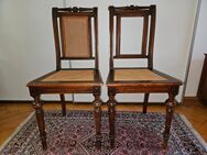 Antik! 2 massive Gründerzeit Korbgeflecht Holzstühle Eiche ca. 1890 TOP! - München
