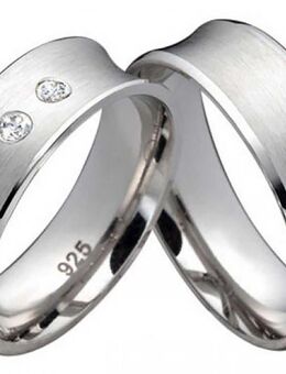 Mattierter Silberring mit vier Zirkonias PS807 - Aholming