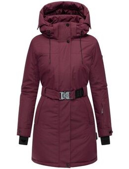 Navahoo Wintermantel Frostkuss 14 Warmer Damen Mantel mit abnehmbarer Kapuze und Taillengürtel