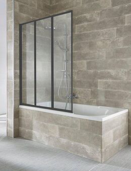 welltime Badewannenaufsatz Nassau, Einscheibensicherheitsglas, (3 tlg), Badewannenfaltwand, Spritzschutzwand für Badewanne, Glaswand