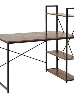 Design Loft Schreibtisch Tisch mit Regalen 120 x 60 x 75 braun - Wuppertal