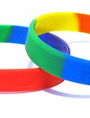 2er Set: Armband / Armbänder aus Silikon - Regenbogen - Neu in 64584