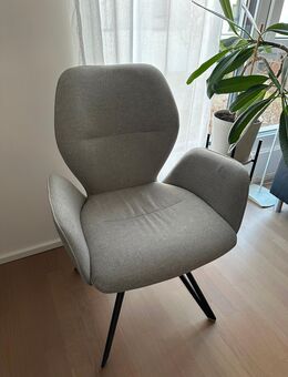 Stühle Esszimmer Polsterstühle hellgrau 6x mit Metallbeinen - Ingolstadt