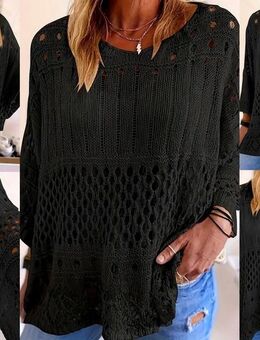 NEU*OVP schwarzer Oversize Strickpullover *Pullover *Lagen-Look Größe 2XL * 48 - Schotten